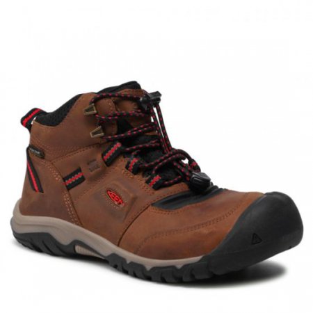 KEEN 1025585 Ridge Flex Mid Wp Bison/Red Carpet